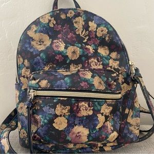 tilly’s dark floral mini backpack